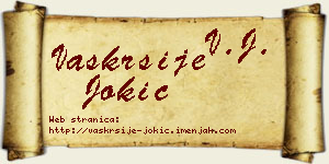 Vaskrsije Jokić vizit kartica